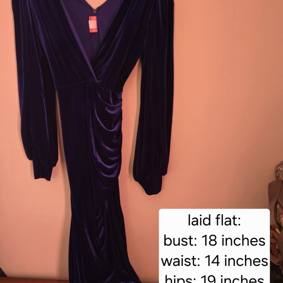 Micheline Pitt Film Noir Blue Velvet Gown With Turban Size Large - Picture 4 of 7